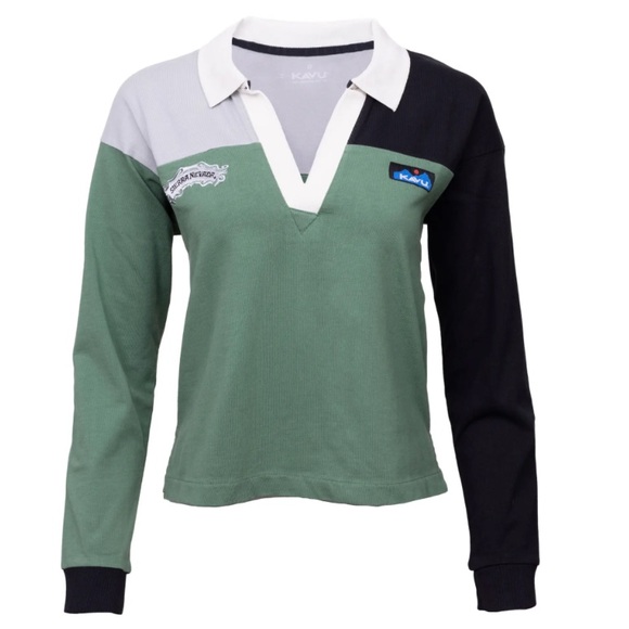 Kavu + Sierra Nevada Collab Organic Cotton Color Block Relaxed Rugby Polo Shirt - Picture 1 of 12